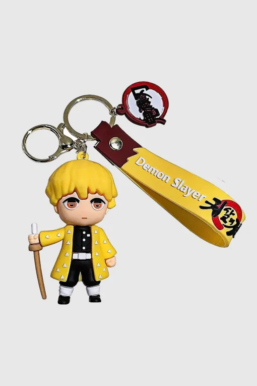 Demon Slayer Zenitsu Silicone Keychain | 3D Anime Keyring