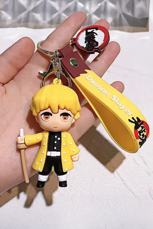 Demon Slayer Zenitsu Silicone Keychain | 3D Anime Keyring - Image 2