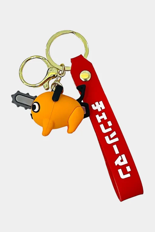 Chainsaw Man Pochita 3D PVC Keychain – Durable & Adorable Lanyard Accessory