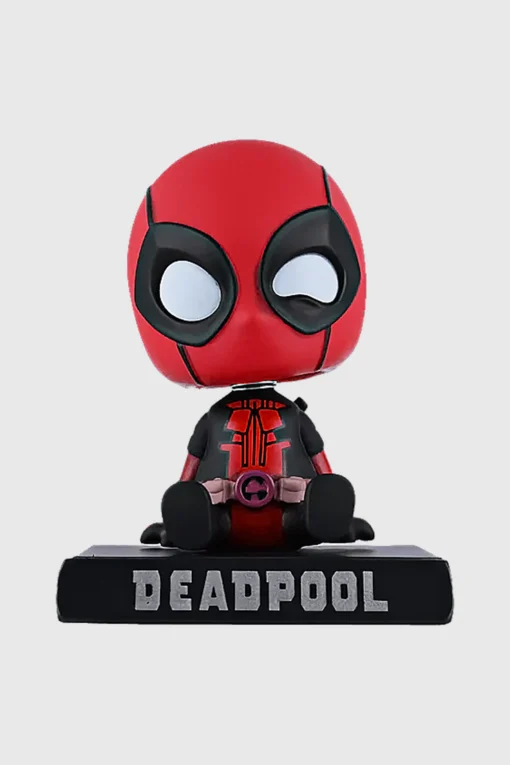 Deadpool Action Figure Bobblehead with Phone Holder – Marvel Collectible for Car & Desk