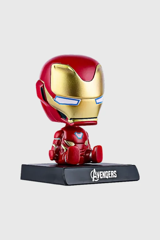 Iron Man Car Dashboard Bobblehead with Mobile Holder – Marvel Superhero Collectible - Image 2