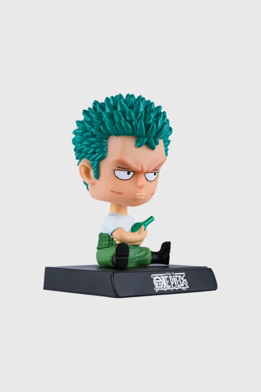 Roronoa Zoro Bobblehead – One Piece Collectible with Mobile Holder for Car & Desk - Image 2